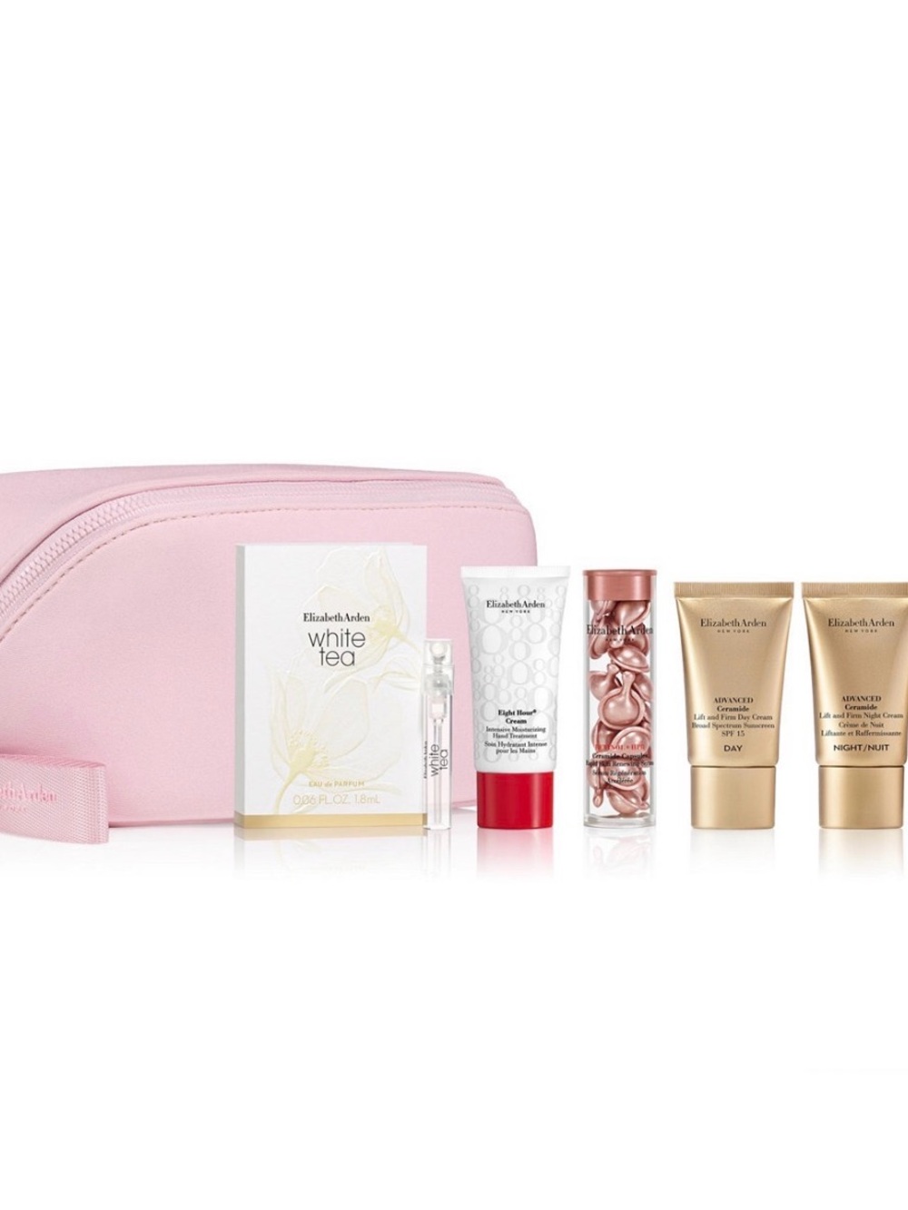 Elizabeth Arden Skincare & 7 pice  Gift Set with Pink Cosmetic Bag
